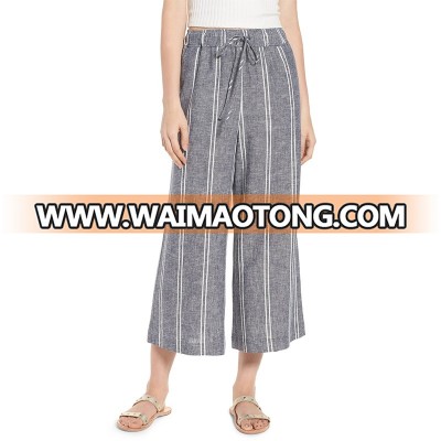 Clothing factories in china striped linen pants for women